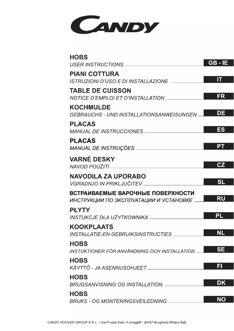Page 1 de la notice Manuel utilisateur Candy CH 641 TC