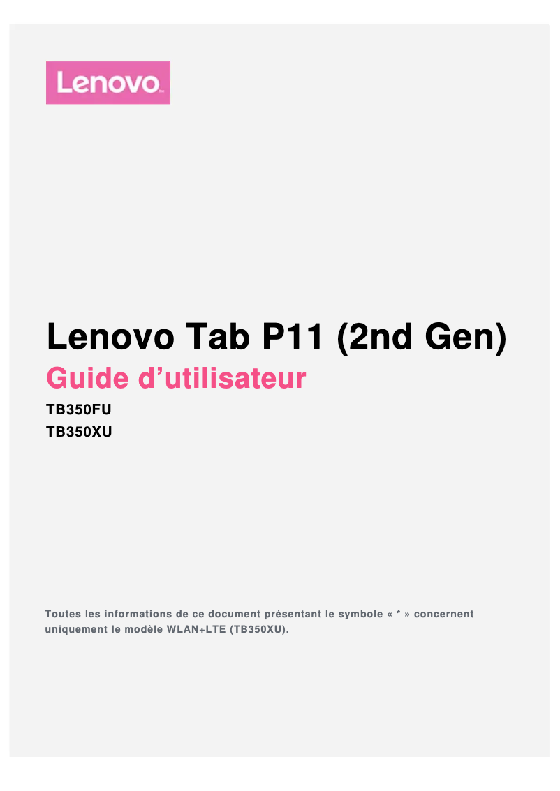 Página 1 del manual Manual de usuario Lenovo Tab P11 (2nd Gen)