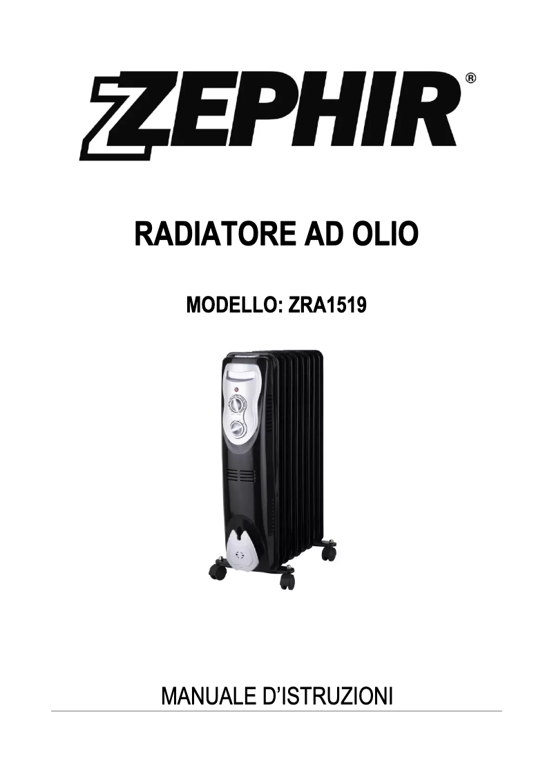 Page 1 de la notice Manuel utilisateur Zephir ZRA1519