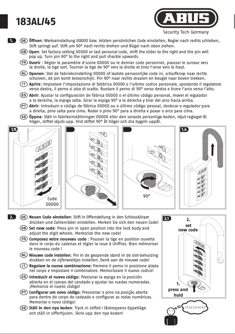 Image de la première page du manuel de l'appareil 183AL/45