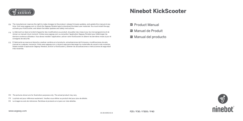 Page n°1 - Manuel utilisateur Segway Ninebot KickScooter F30