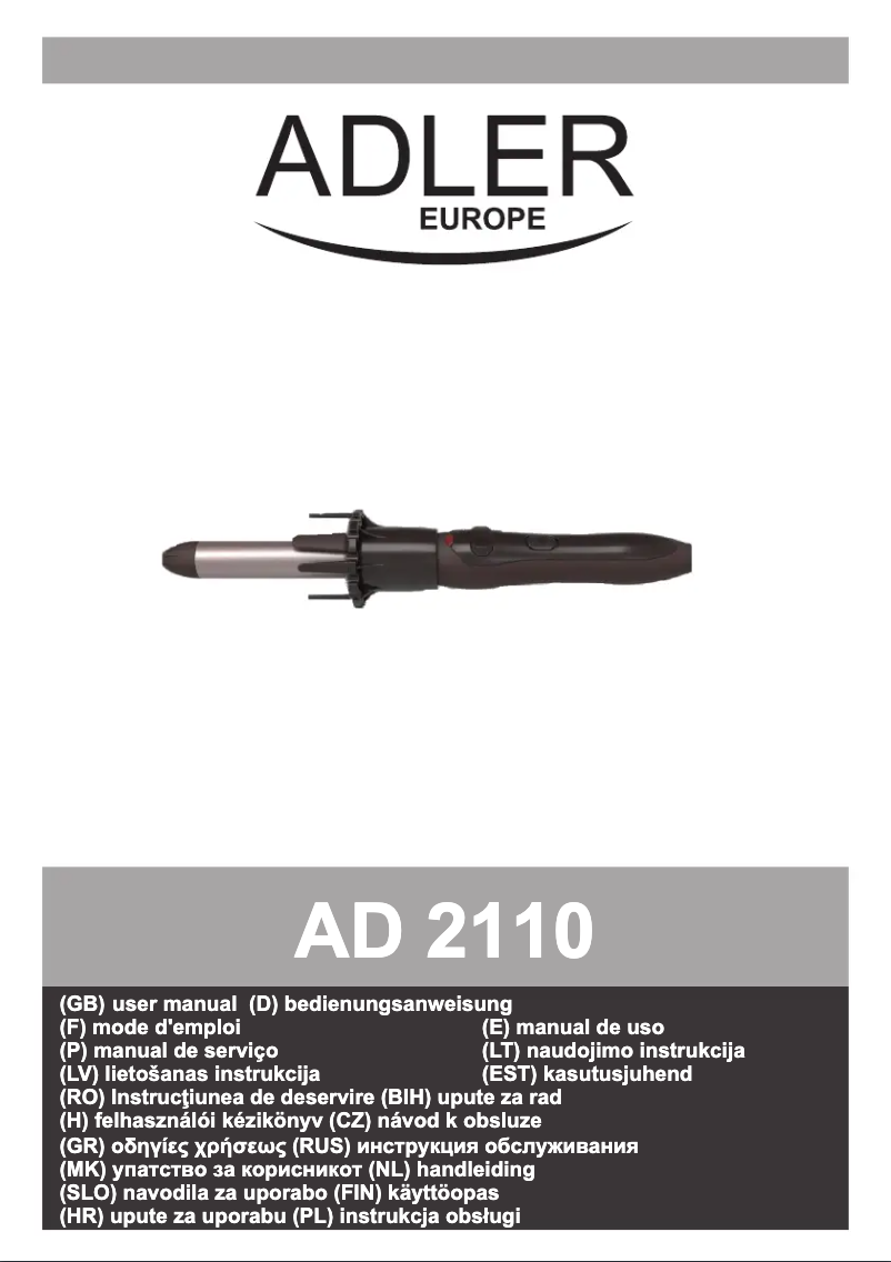 Image de la première page du manuel de l'appareil AD 2110