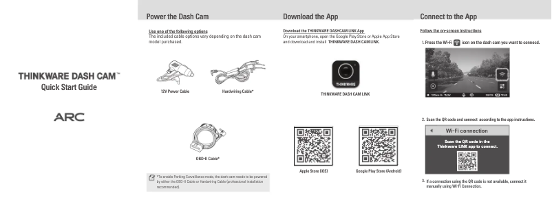 Page n°1 - Guide de démarrage rapide Thinkware ARC