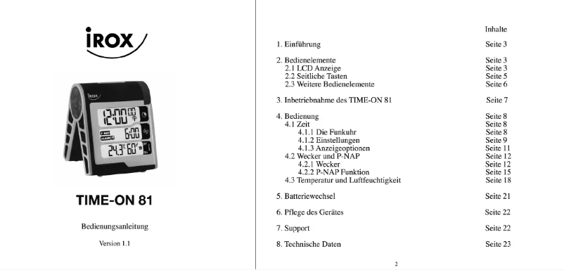 Image de la première page du manuel de l'appareil Time On 82