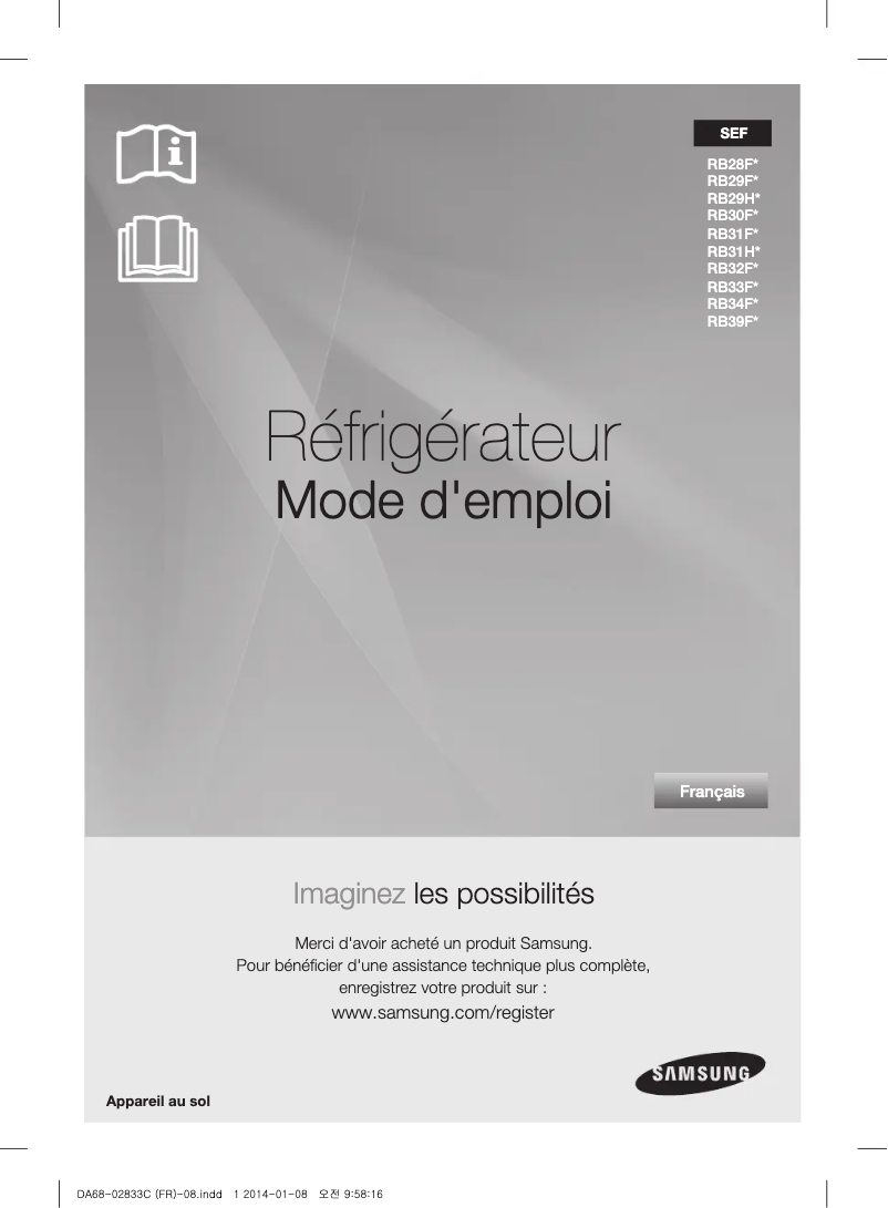 Page n°1 - Manuel utilisateur Samsung RB31FSRNDWW