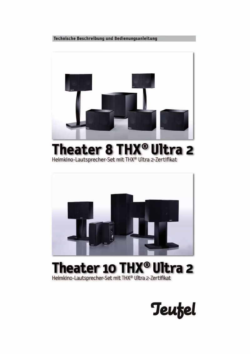 First page image of the manual for Theater 8 THX Ultra 2