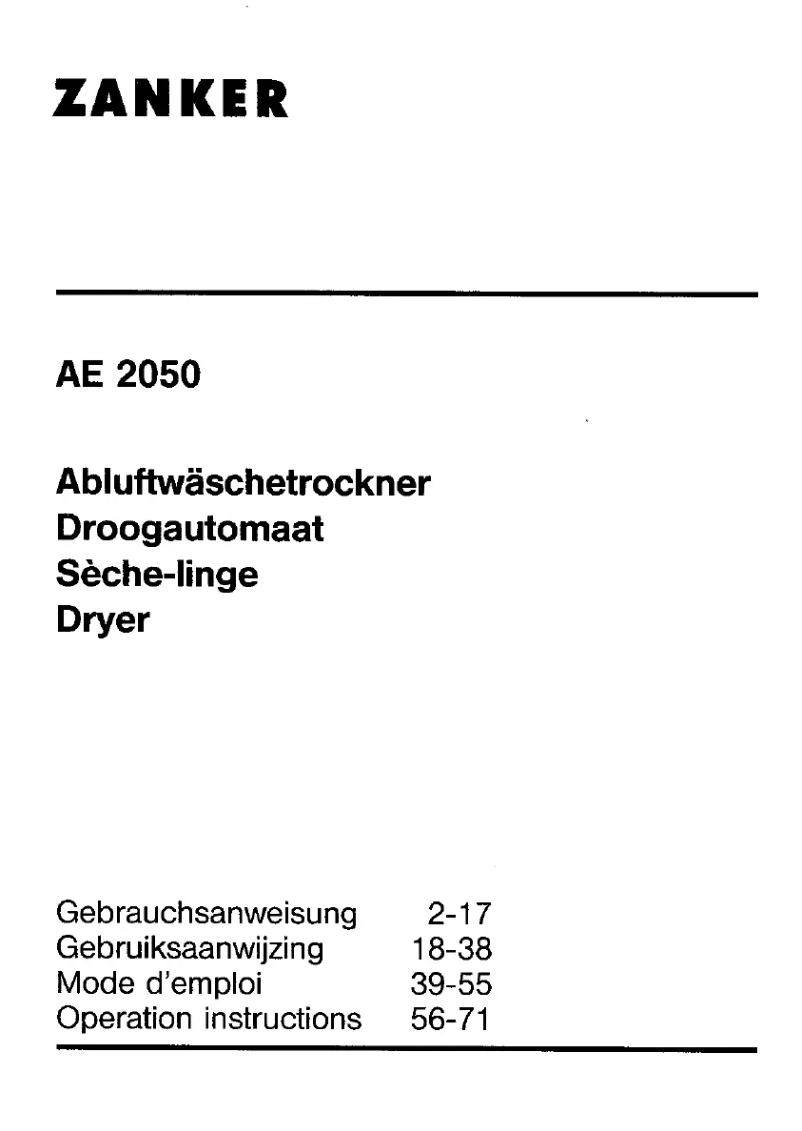 Image de la première page du manuel de l'appareil AE 2050