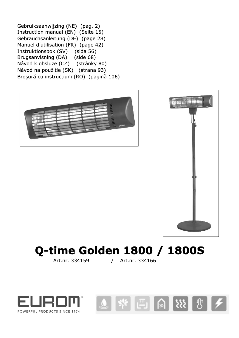 Image de la première page du manuel de l'appareil Q-time Golden 1800S
