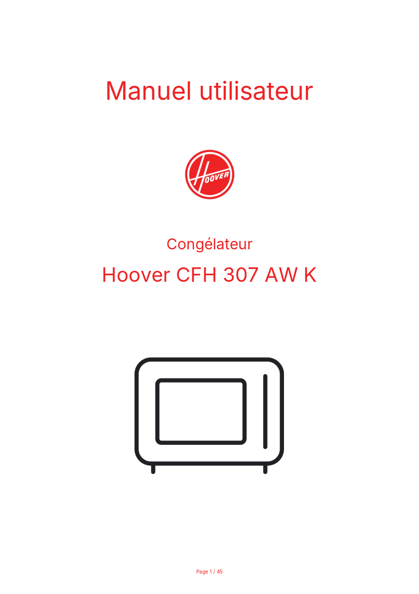 Image de la première page du manuel de l'appareil CFH 307 AW K