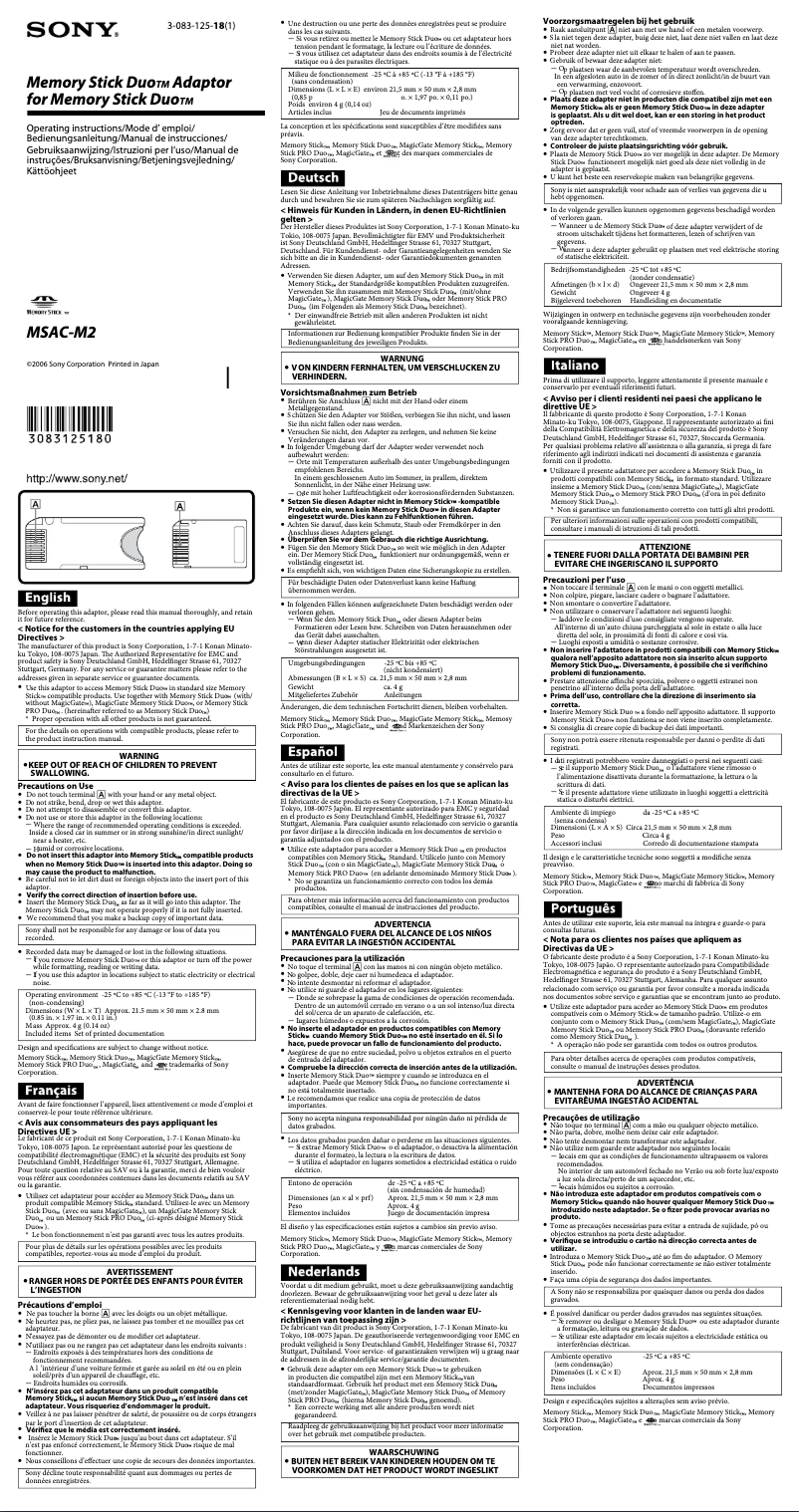 Page 1 de la notice Manuel utilisateur Sony Cybershot DSC-M1