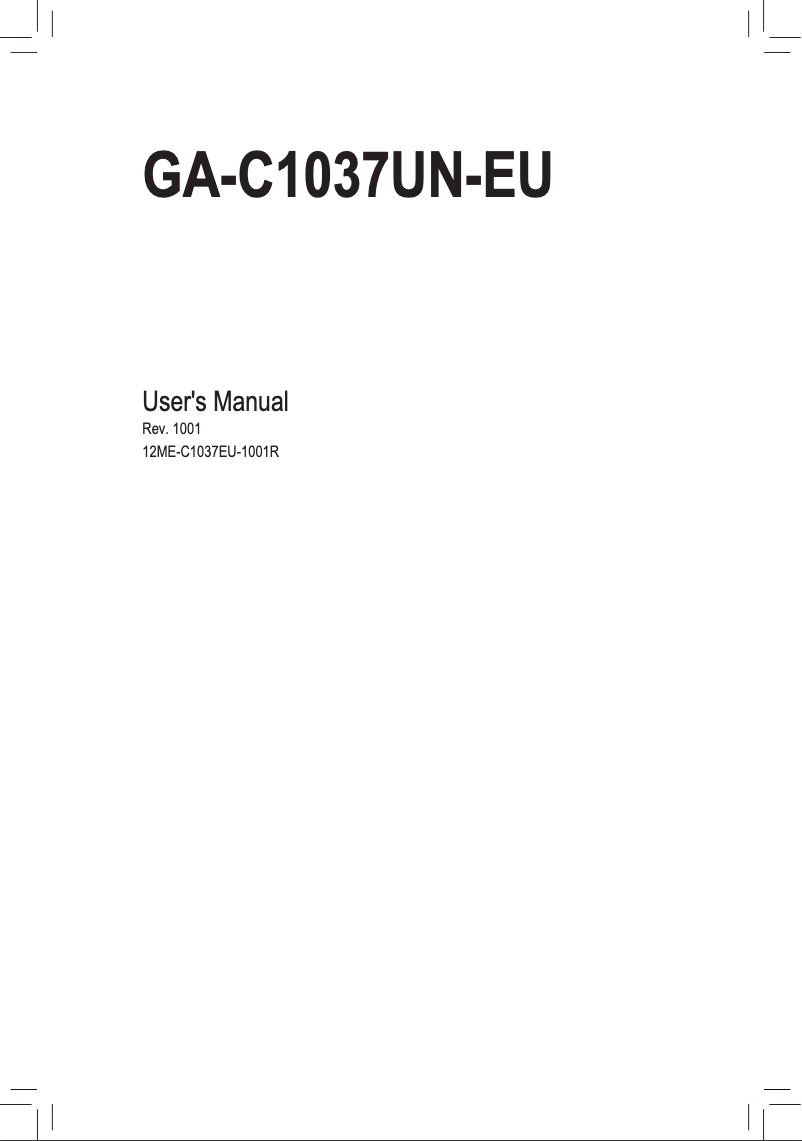 Image de la première page du manuel de l'appareil GA-C1037UN-EU