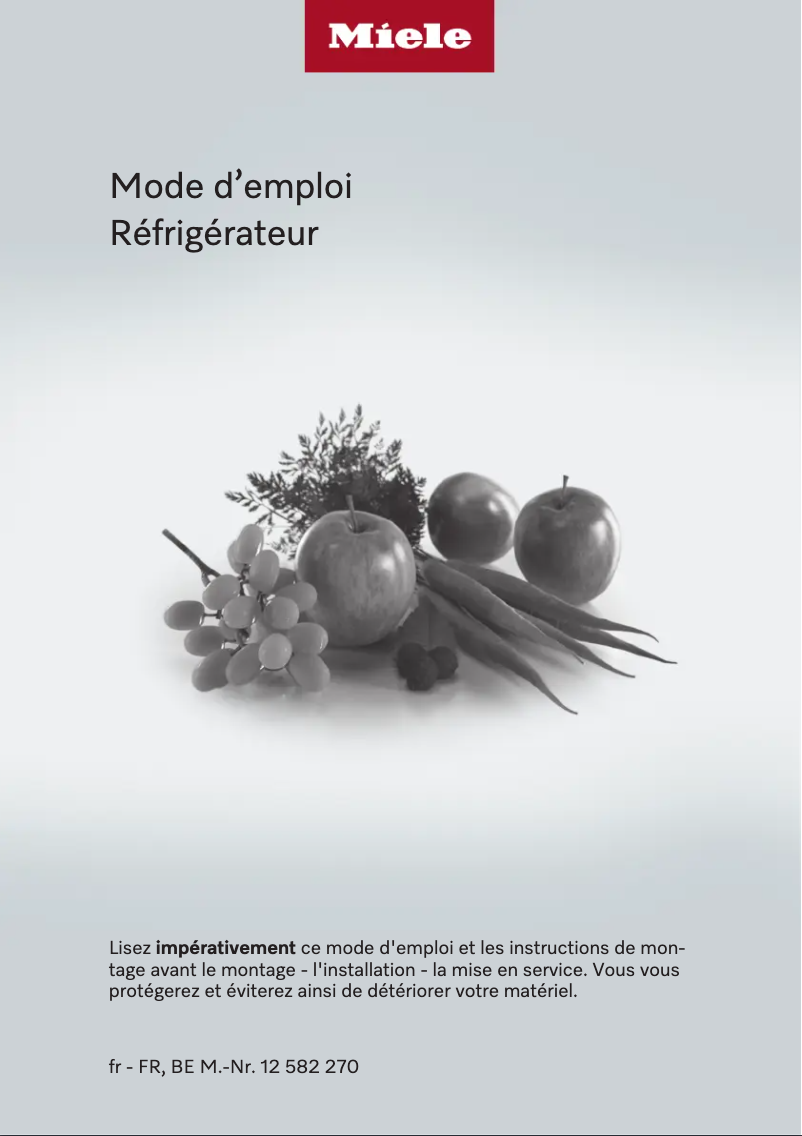 Page 1 de la notice Manuel utilisateur Miele K 7767 D