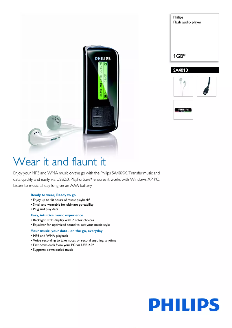 Image de la première page du manuel de l'appareil SA4010