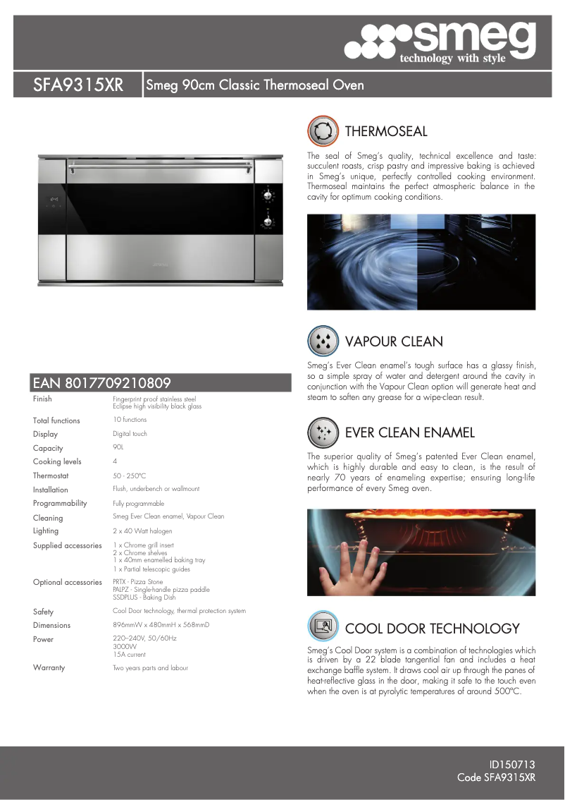 Page n°1 - Fiche technique Smeg SFA9315XR