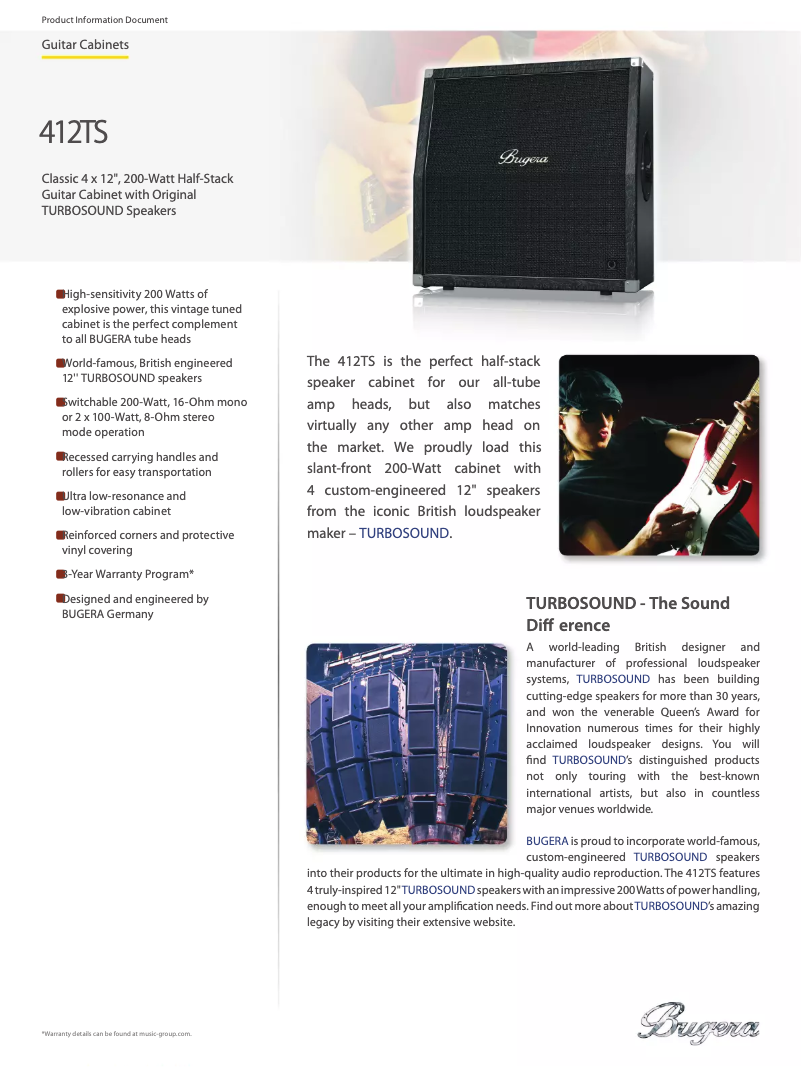 Page n°1 - Fiche technique Bugera 412TS