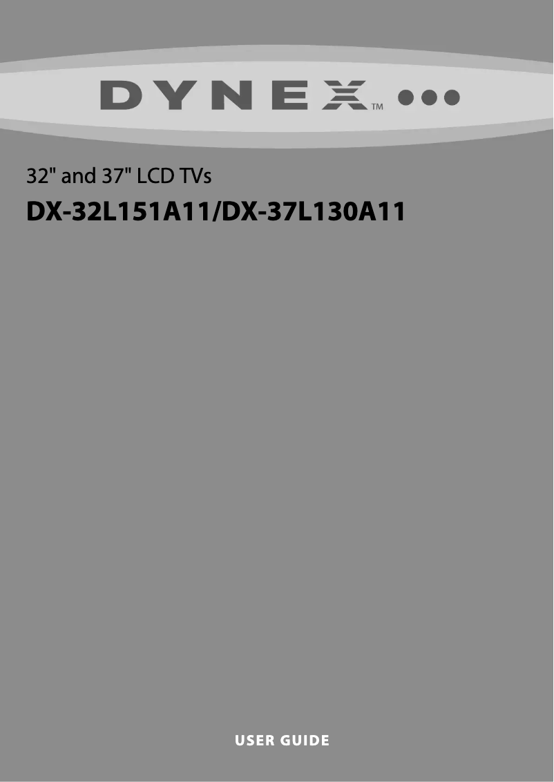 Page n°1 - Manuel utilisateur Dynex DX-32L151A11