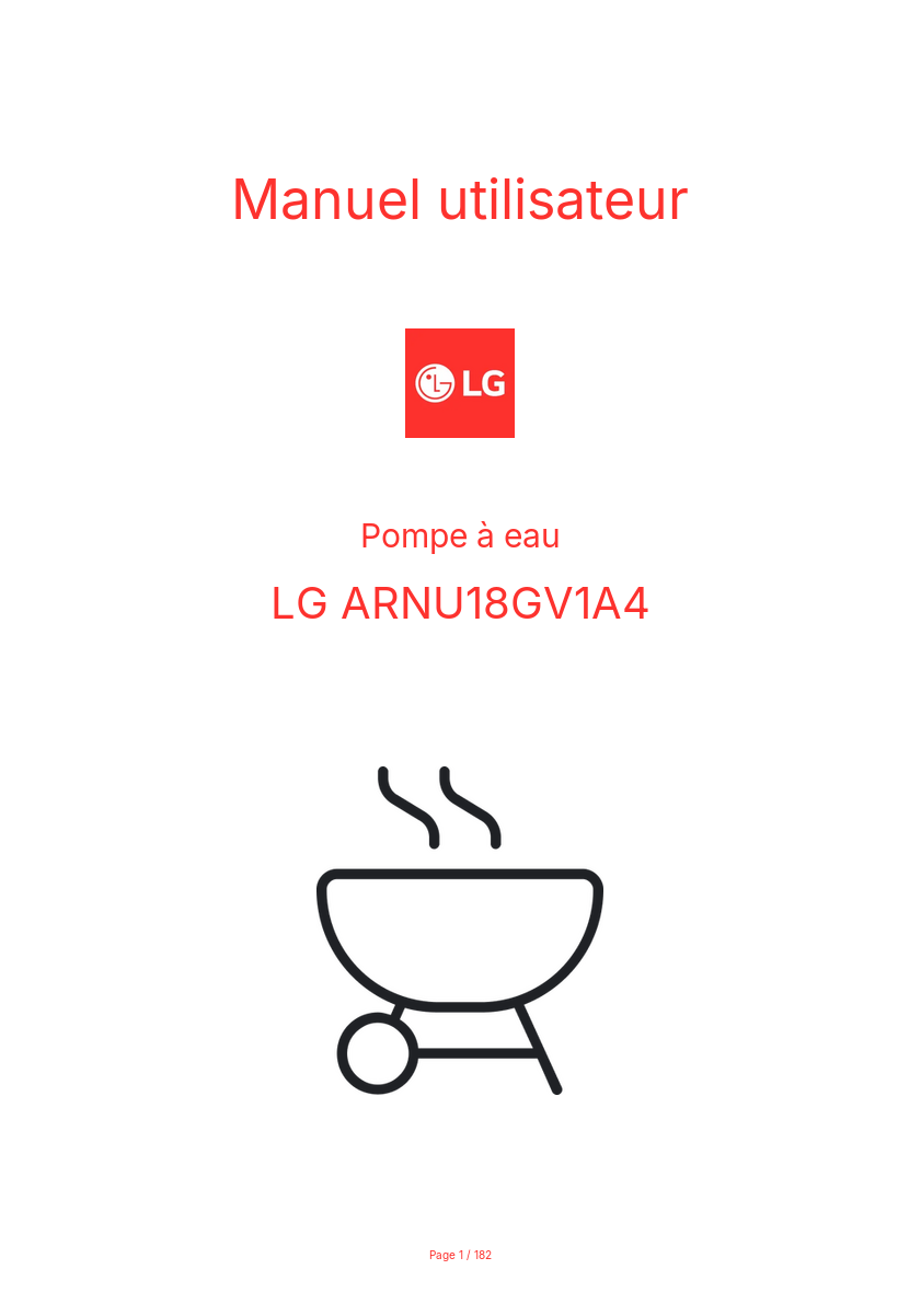 Image de la première page du manuel de l'appareil ARNU18GV1A4