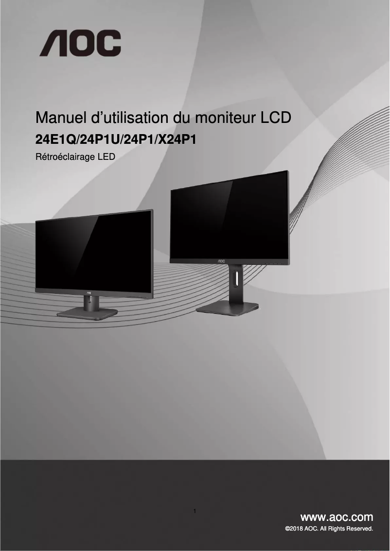 Page n°1 - Manuel utilisateur AOC 24P1
