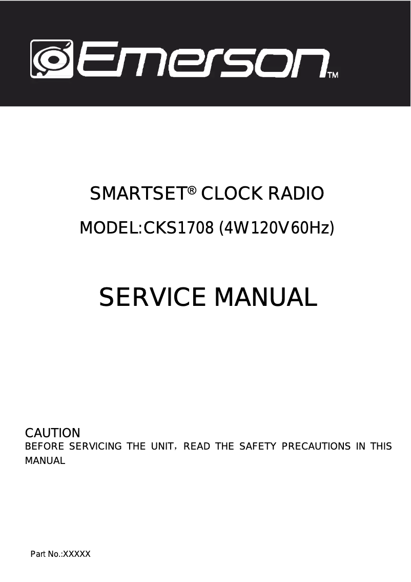 Página 1 del manual Manual de usuario Emerson Radio CKS1708