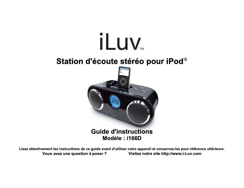 Page n°1 - Manuel utilisateur iLuv i166D