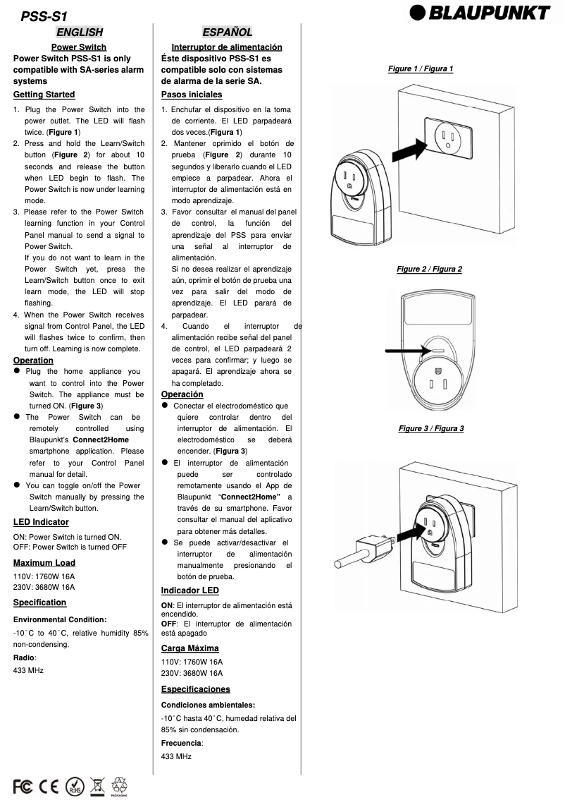 Page 1 de la notice Manuel utilisateur Blaupunkt PSS-S1