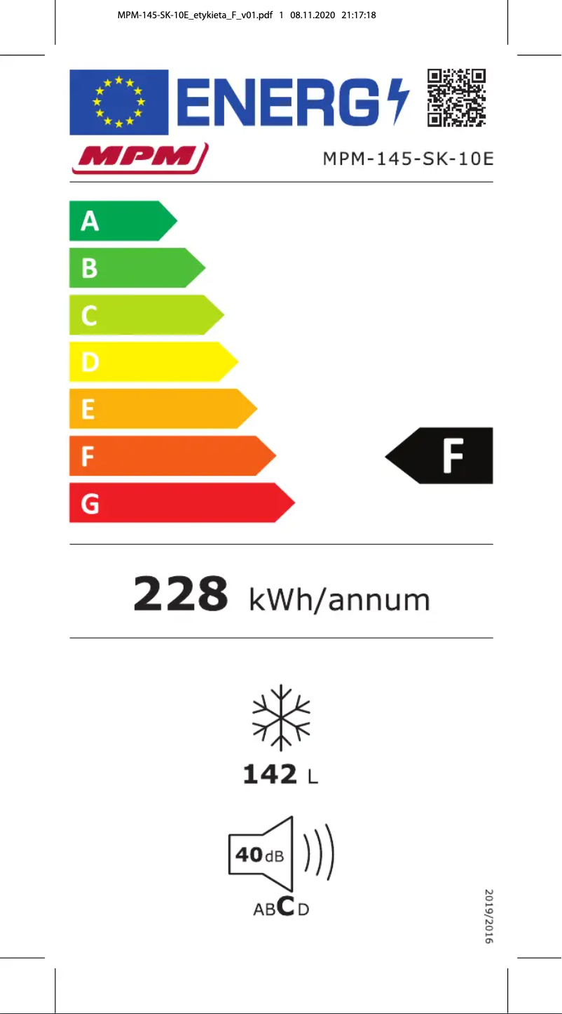 Image de la première page du manuel de l'appareil MPM-145-SK-10E