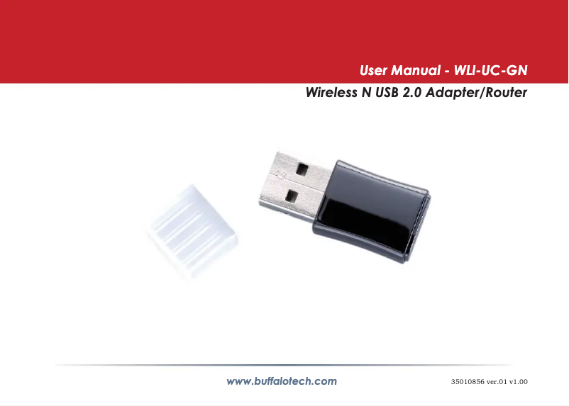 Page 1 de la notice Manuel utilisateur Buffalo WLI-UC-GN