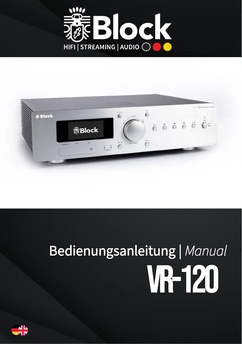 Page 1 of the manual User Manual Block VR-120