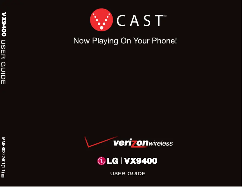 Page 1 de la notice Manuel utilisateur LG VX9400
