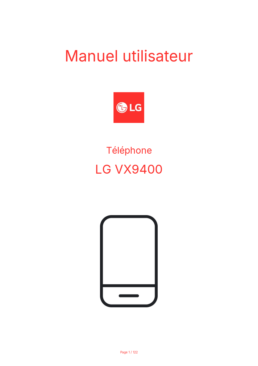 Image de la première page du manuel de l'appareil VX9400