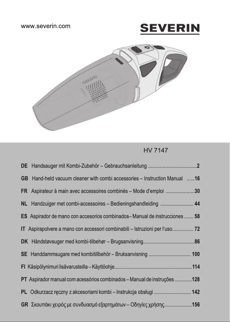 Page 1 de la notice Manuel utilisateur Severin HV 7147