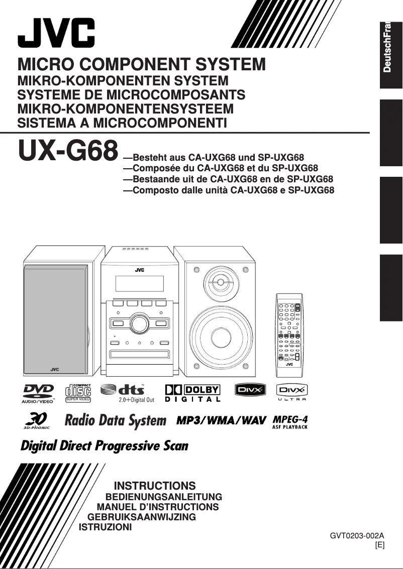 Page 1 de la notice Manuel utilisateur JVC UX-G68