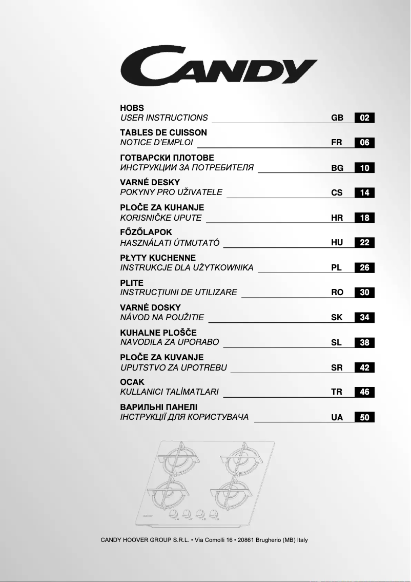 Page 1 de la notice Manuel utilisateur Candy CDK6KB