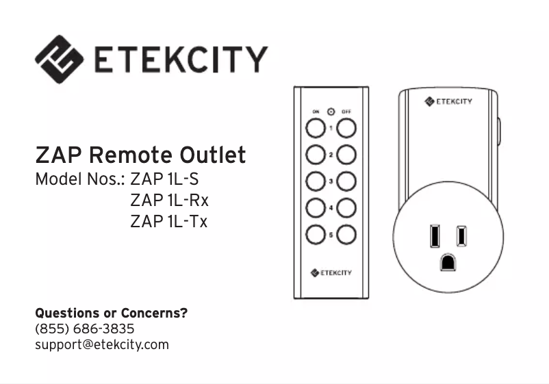 Página 1 del manual Manual de usuario Etekcity ZAP 1L-S