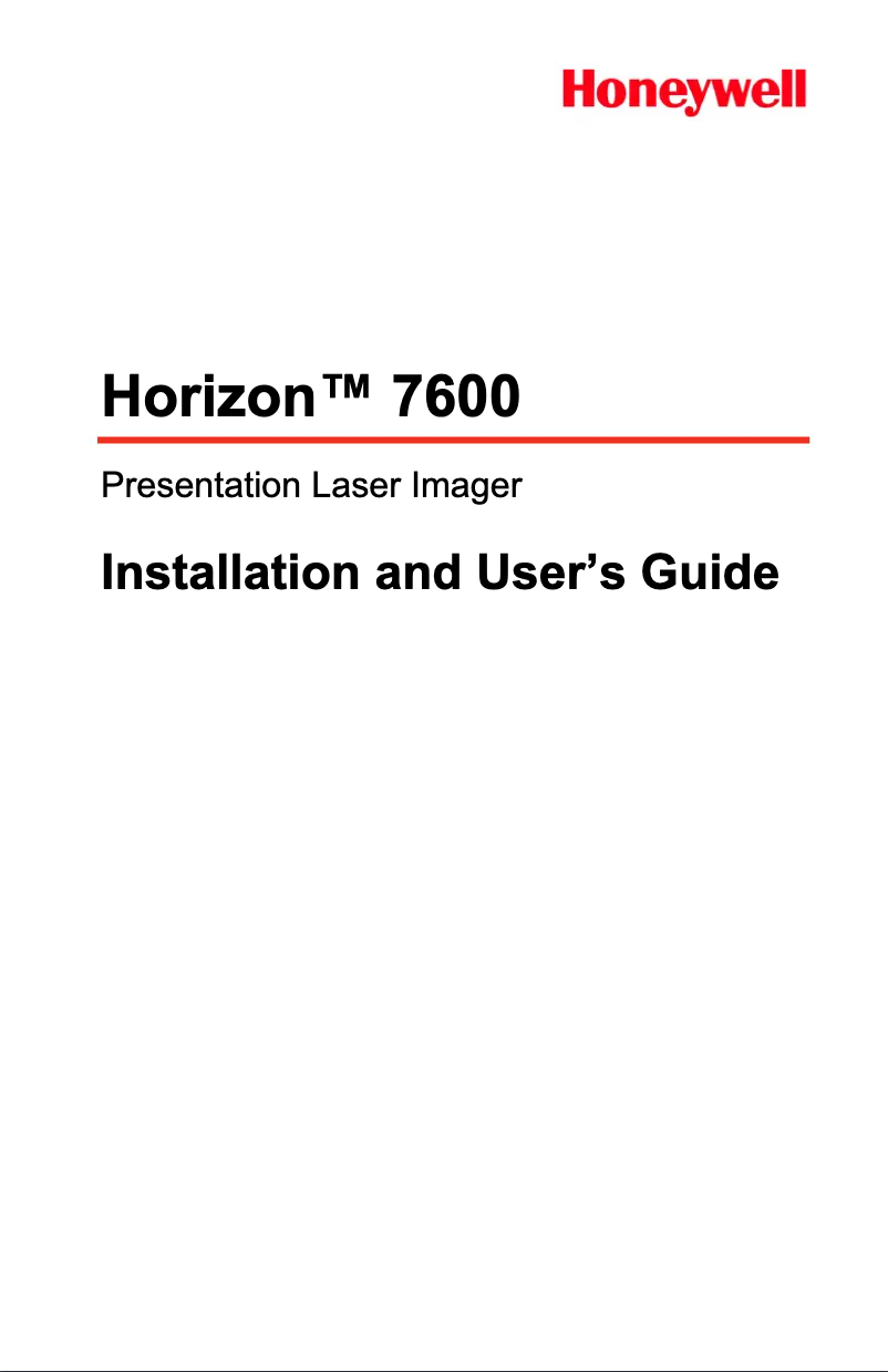 Page n°1 - Manuel utilisateur Honeywell Horizon 7600
