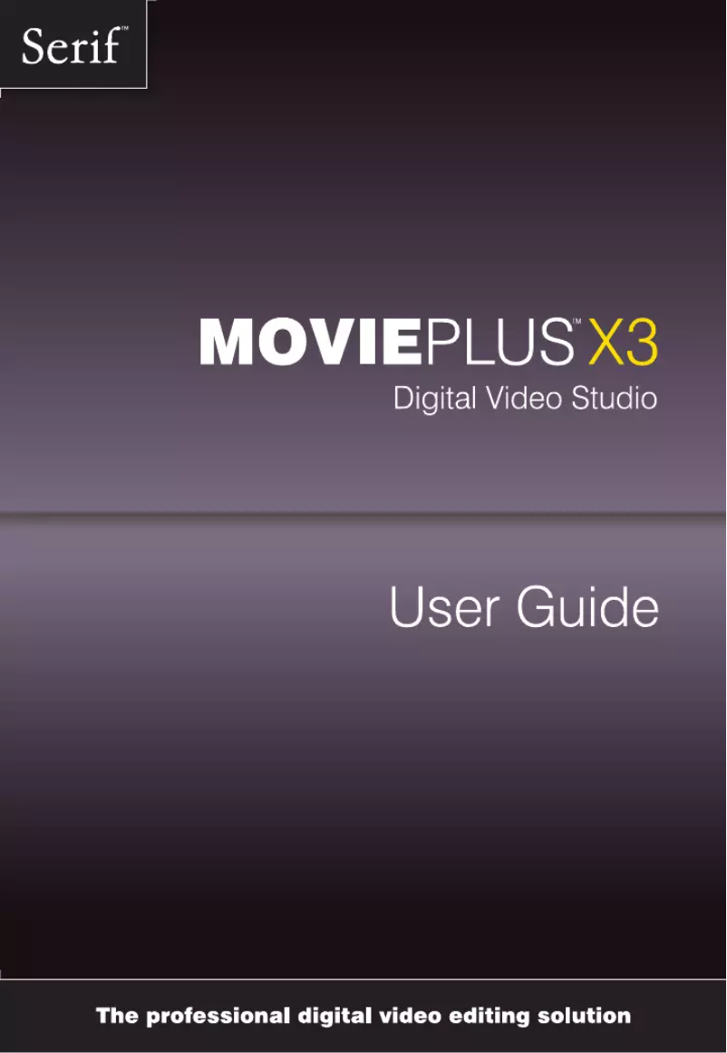 Page 1 de la notice Manuel utilisateur Serif MoviePlus X3