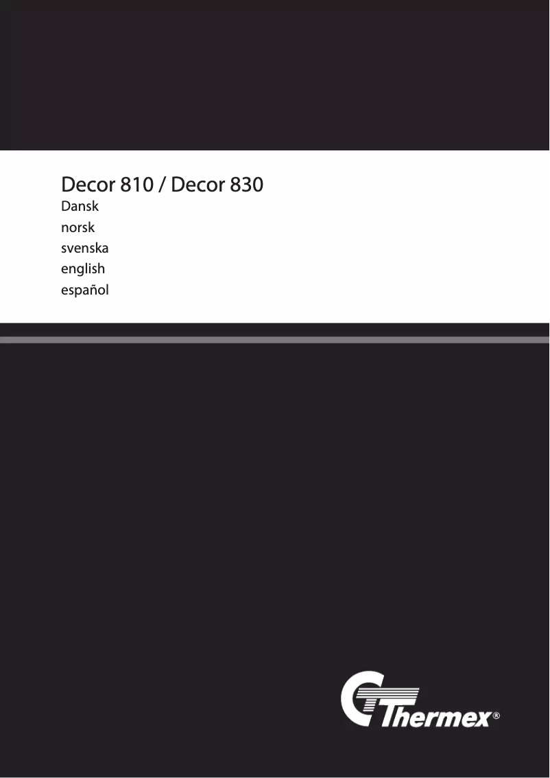 Image de la première page du manuel de l'appareil Decor 810