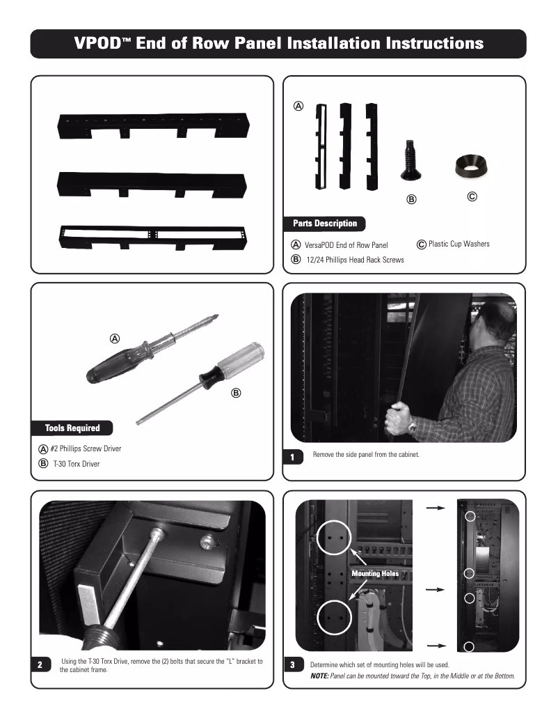 Page n°1 - Manuel utilisateur Siemon VP-BLNK1