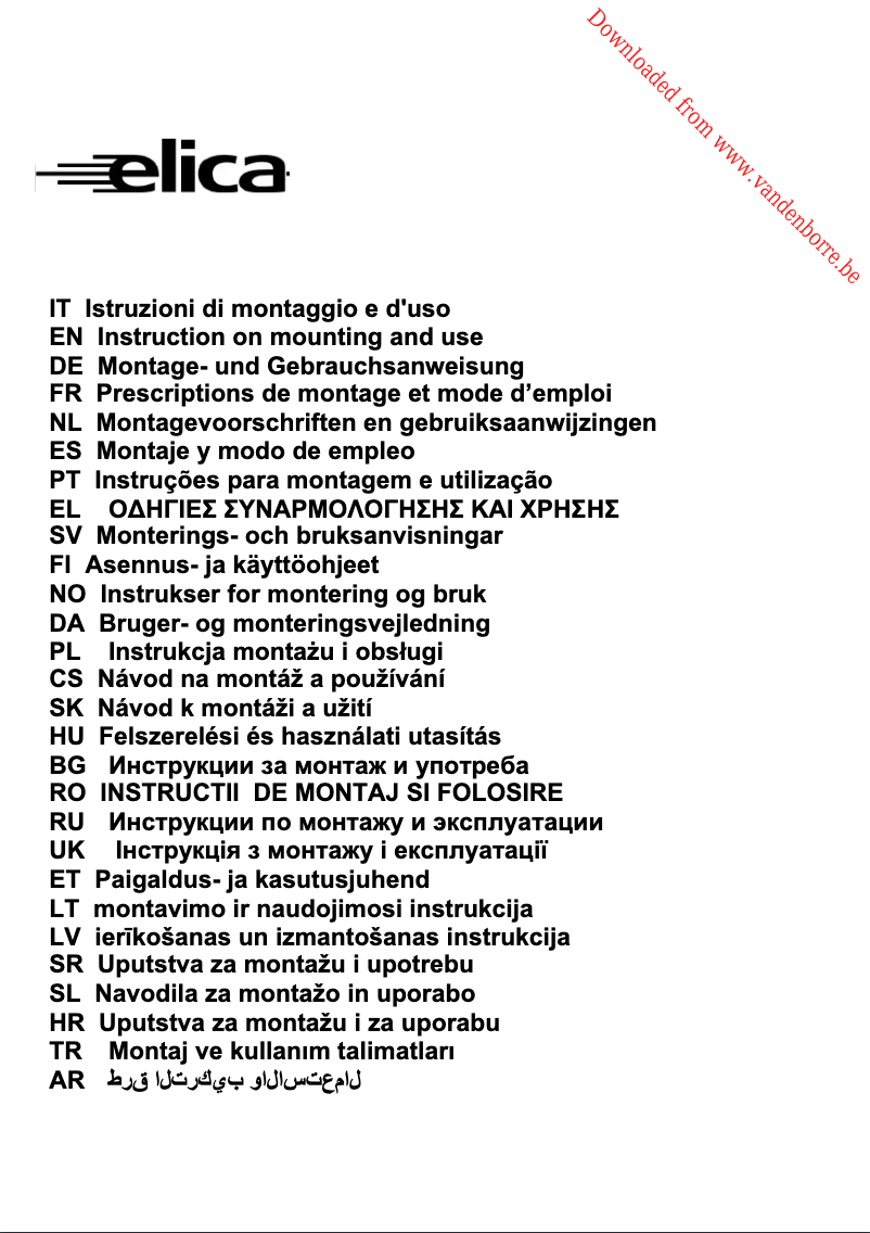 Page 1 de la notice Manuel utilisateur Elica Tube Island