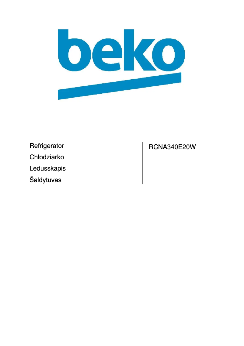 Page 1 de la notice Manuel utilisateur Beko RCNA340E20W