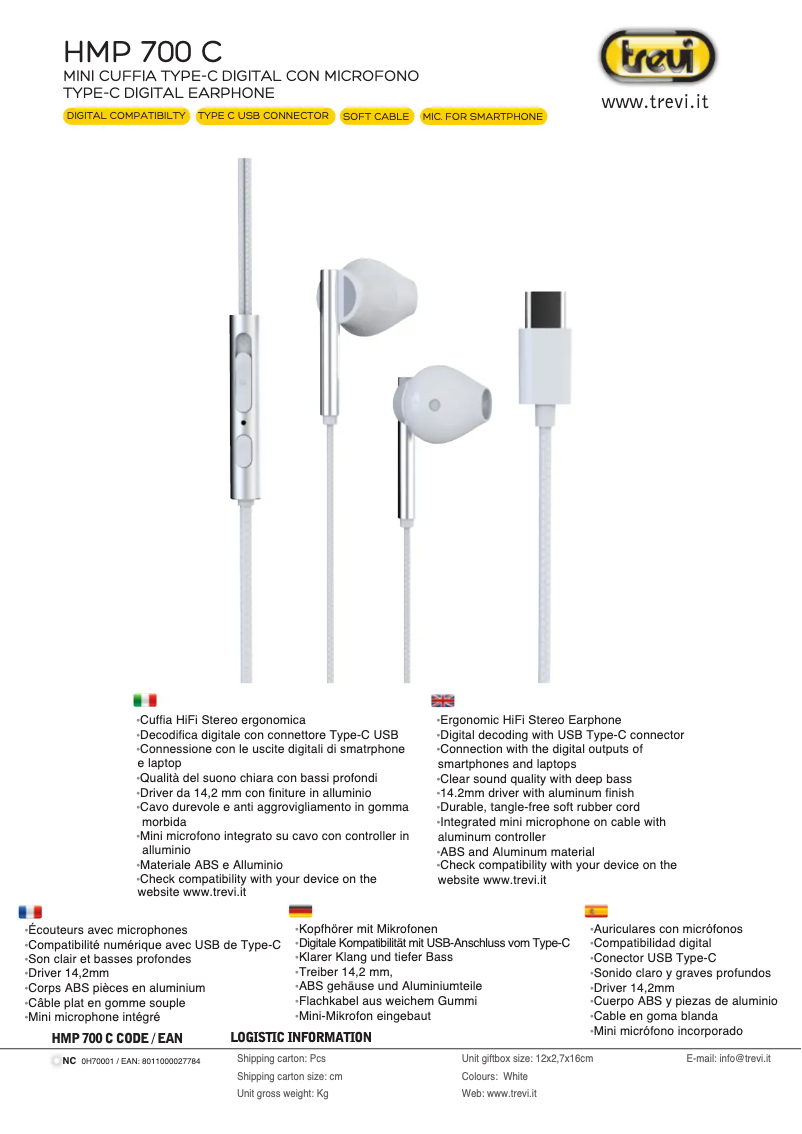 Page n°1 - Manuel utilisateur Trevi HMP 700 C