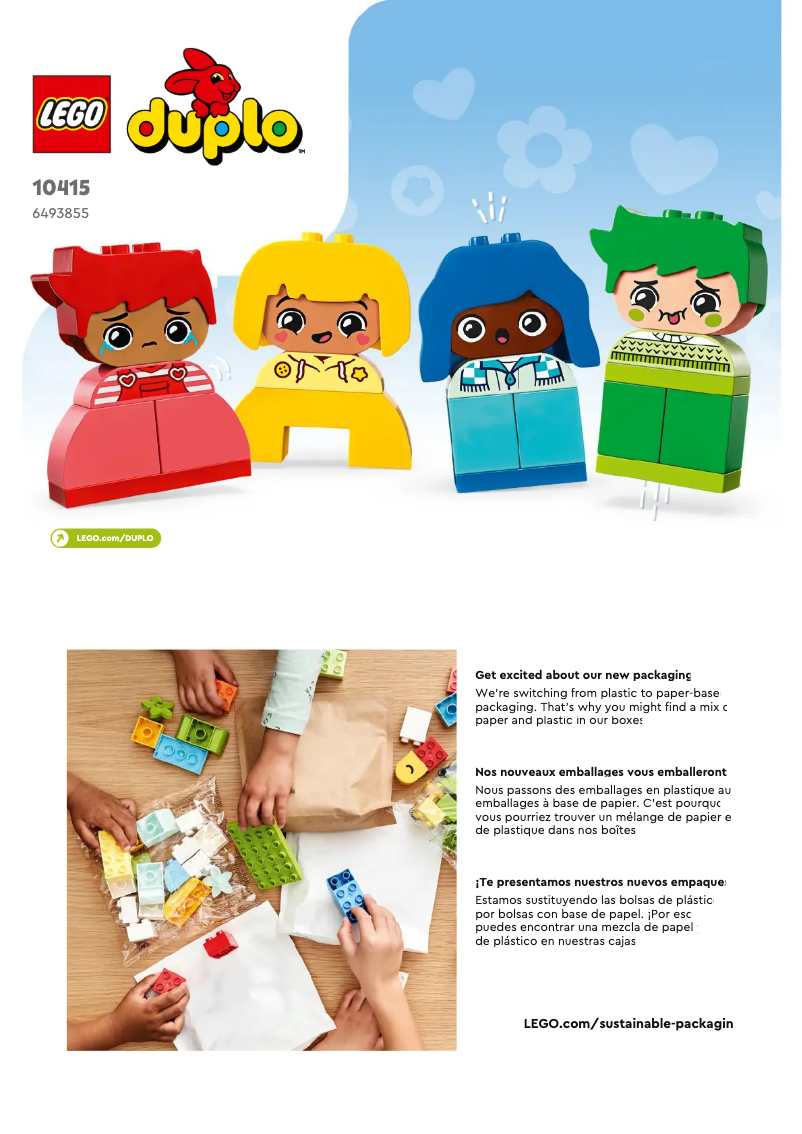 Page 1 de la notice Consignes visuelles Lego Duplo 10415