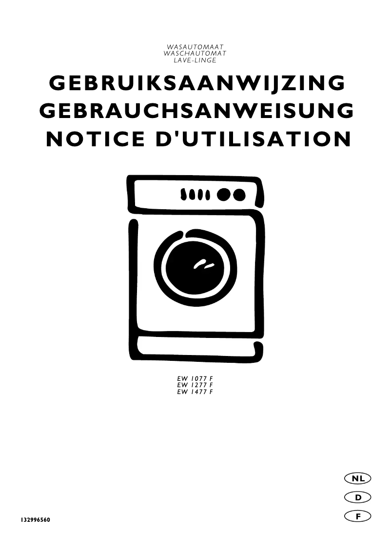 Page 1 de la notice Manuel utilisateur Electrolux EW1477F