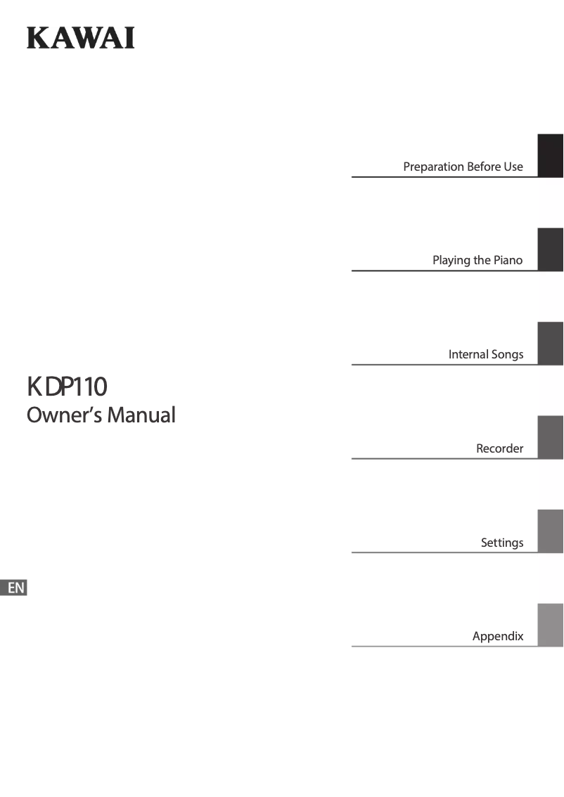 Page n°1 - Manuel utilisateur Kawai KDP110