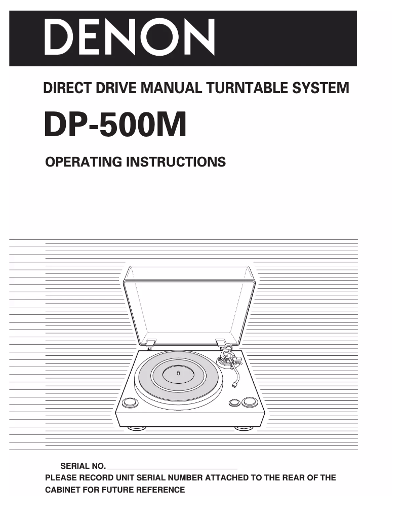 Page 1 de la notice Manuel utilisateur Denon DP-500M
