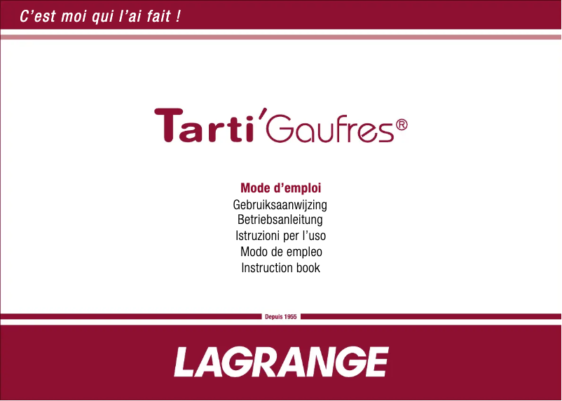 Página 1 del manual Manual de usuario Lagrange Tarti' Gaufres