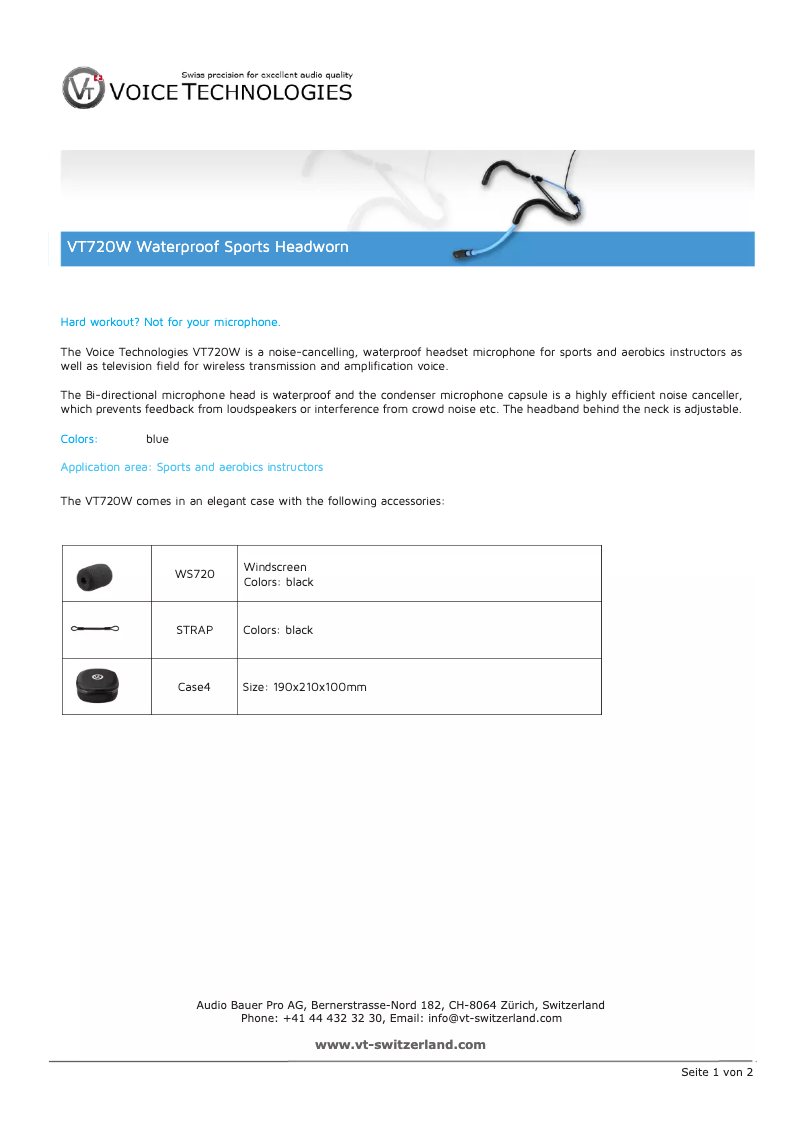 Image de la première page du manuel de l'appareil VT720W