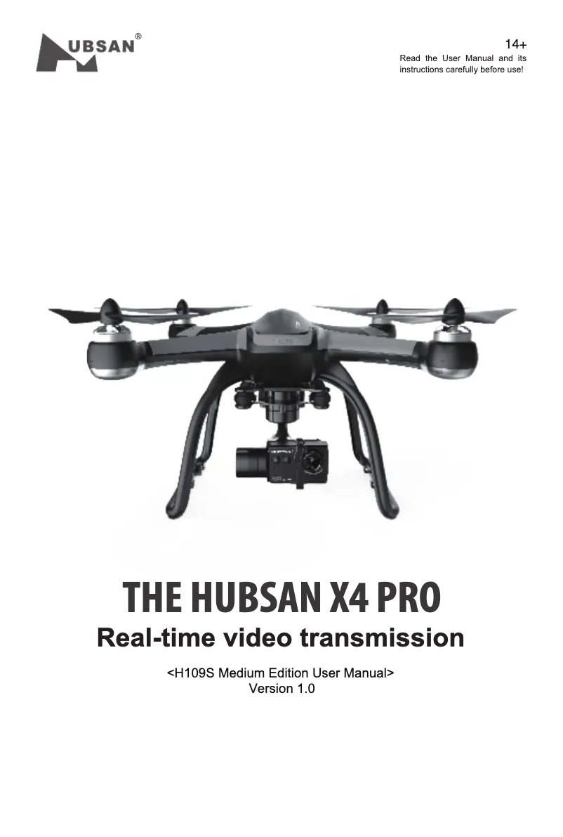 Page 1 de la notice Manuel utilisateur Hubsan X4 Pro