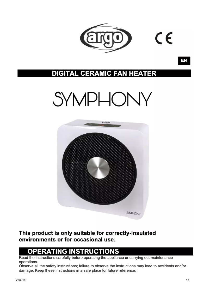 Page 1 de la notice Manuel utilisateur ARGO Symphony