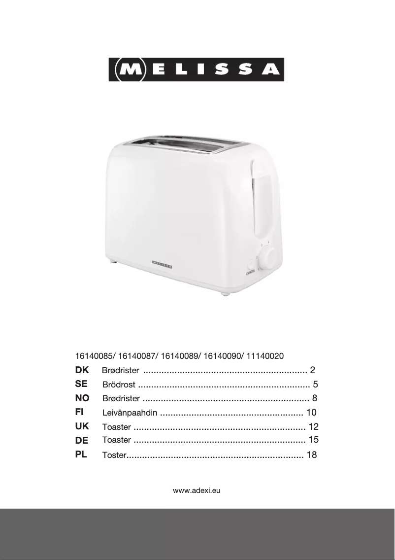 Image de la première page du manuel de l'appareil 16140085